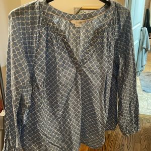 Boden Light Blue Patterned Blouse